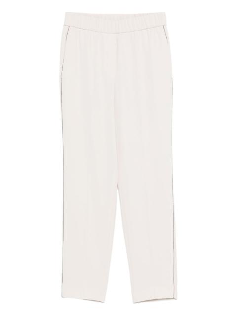 PESERICO elastic-waistband side-stripe trousers