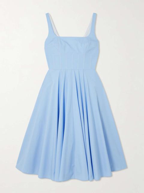 EMILIA WICKSTEAD Nikush cotton-poplin midi dress Light blue