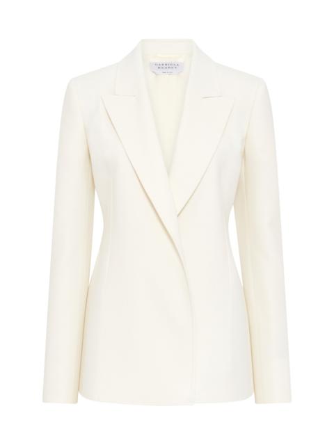 GABRIELA HEARST Aleah Blazer in Ivory Virgin Wool Crepe