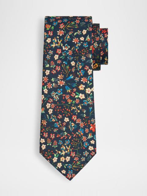 Paul Smith Men's Allover Floral Organic Cotton Tie