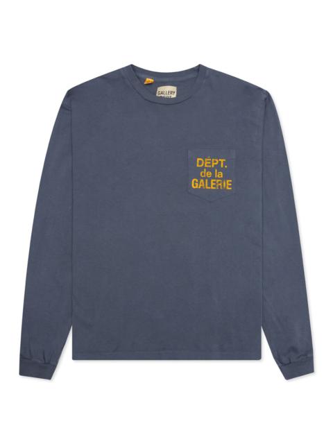 GALLERY DEPT. DE LA GALERIE L/S POCKET TEE - NAVY