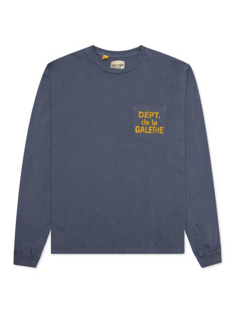 DE LA GALERIE L/S POCKET TEE - NAVY