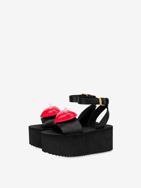 Moschino INFLATABLE HEART PLATFORM WEDGE SANDALS