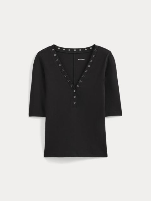 EVERLANE LUXE RIB V-NECK HENLEY