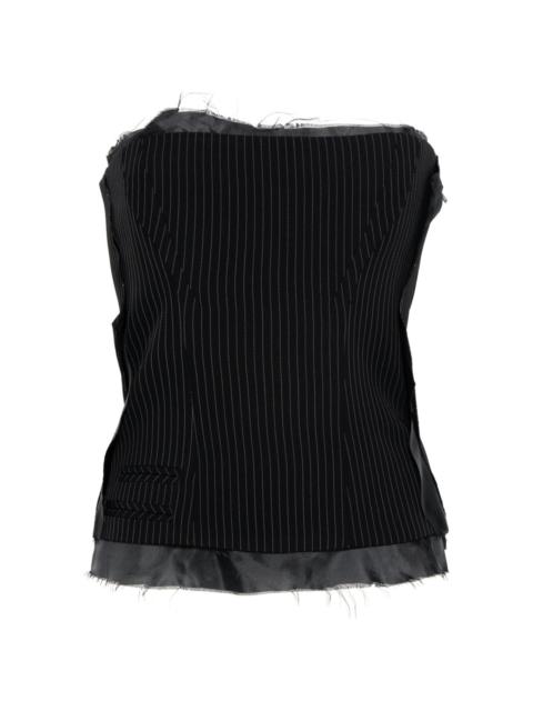 OTTOLINGER pinstriped deconstructed corset top