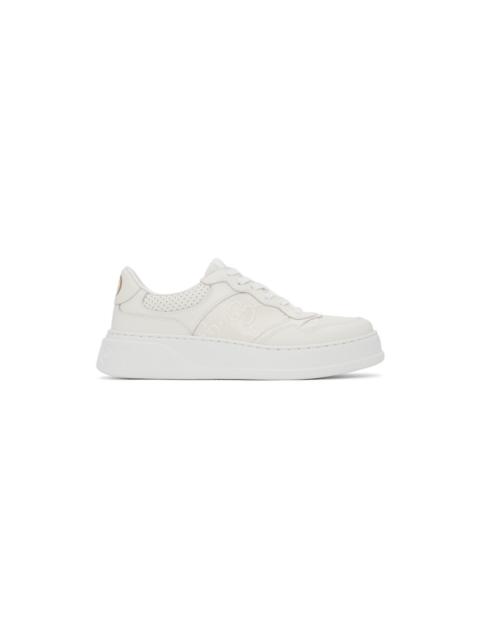 GUCCI White GG Embossed Sneakers