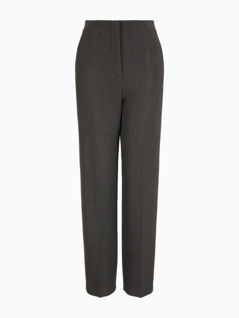 Straight trousers in stretch viscose