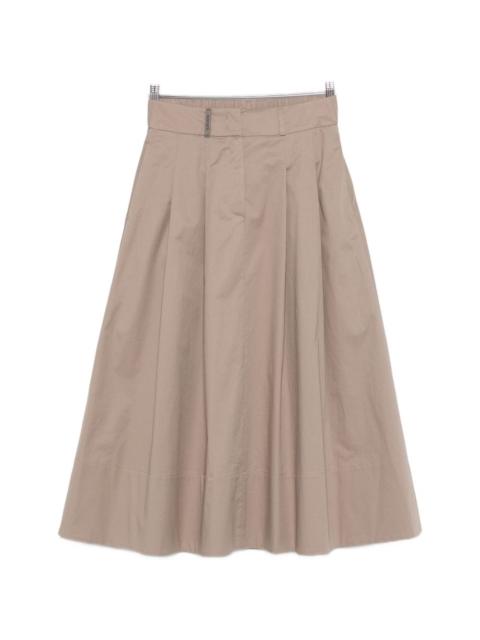 PESERICO A-line pleated midi skirt