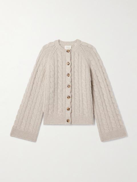 DÔEN Virginie Cable-knit Cashmere Cardigan