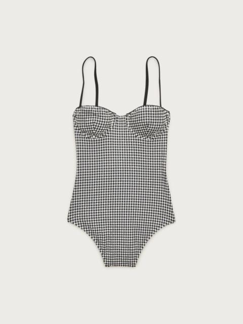 J.CREW Balconette underwire one-piece in gingham