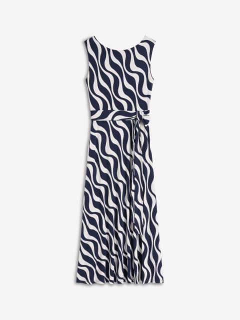 BODEN Tamsin Jersey Midi Dress-French Navy, Rhythmic Wave