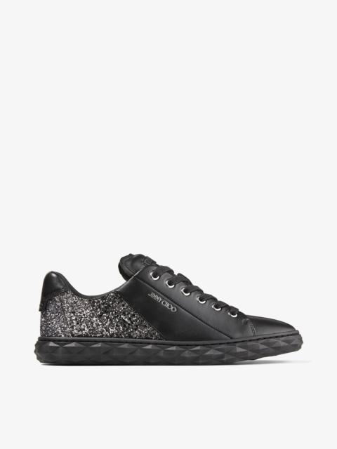 JIMMY CHOO Diamond Light/F
Black Nappa Leather Low-Top Trainers with Glitter Panels