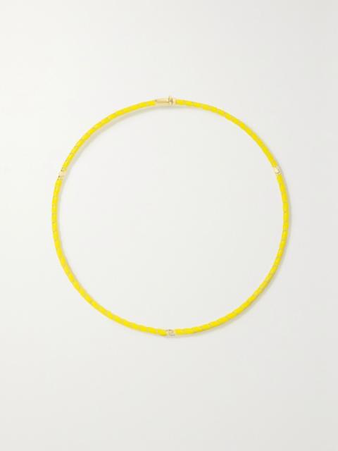Yvonne Léon 9-karat gold, enamel and diamond necklace Yellow