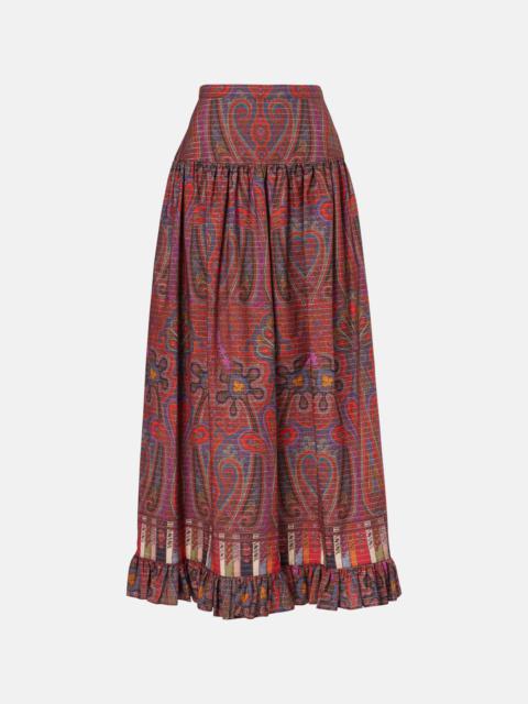 Valentino Paisley high-rise cotton maxi skirt