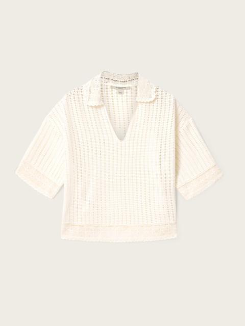 ALLSAINTS ELMA CROCHET LACE CROPPED TOP