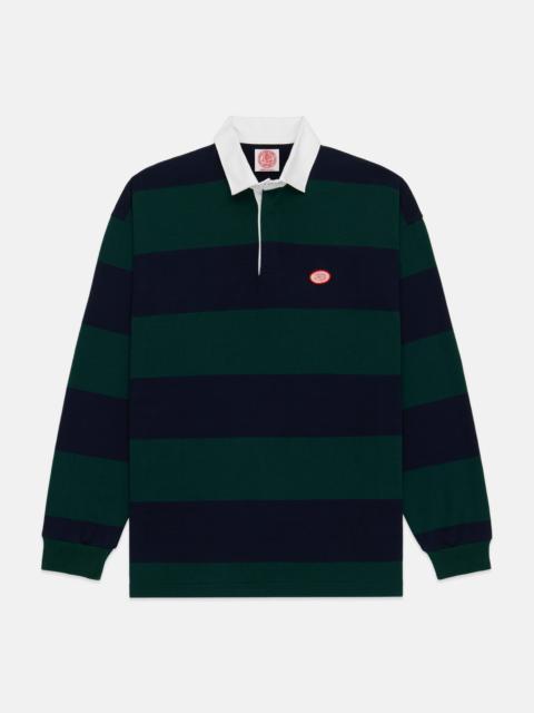 J. PRESS MADE-IN-USA GREEN GUARD STRIPE J. PRESS SEAL COTTON RUGBY