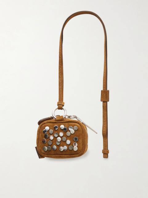 Acne Studios Camero studded suede airpods case Brown