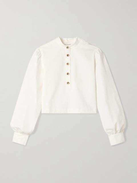 Altuzarra Margot Cropped Cotton-blend Poplin Top
