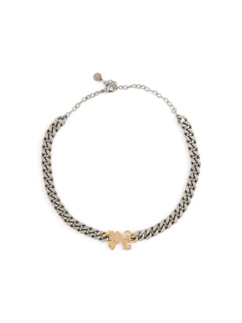 Palm Angels Monogram Chain Necklace in Silver/Gold