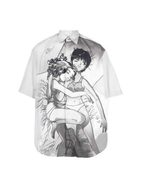 Anime-print cotton shirt