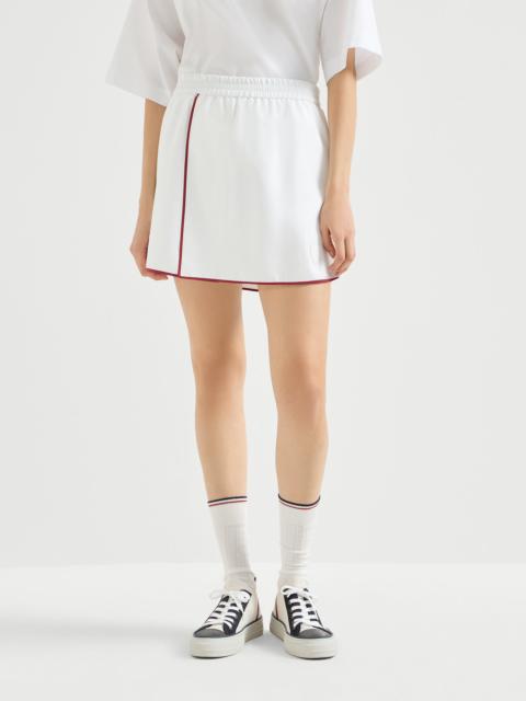 Nylon mini skirt with logo