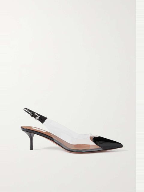 Alaïa Cœur 55 PU and glossed-leather slingback pumps | REVERSIBLE