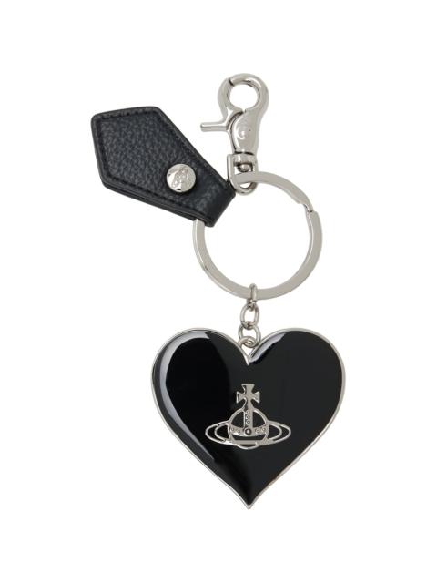 Vivienne Westwood Black Mirror Heart Orb Keychain