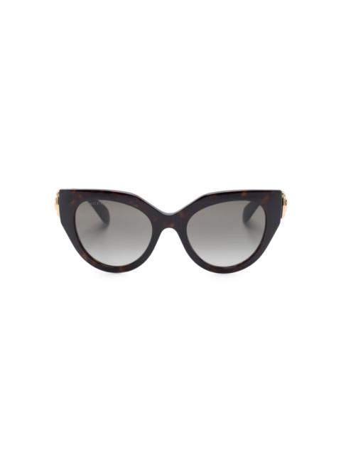 logo-plaque cat eye-frame sunglasses