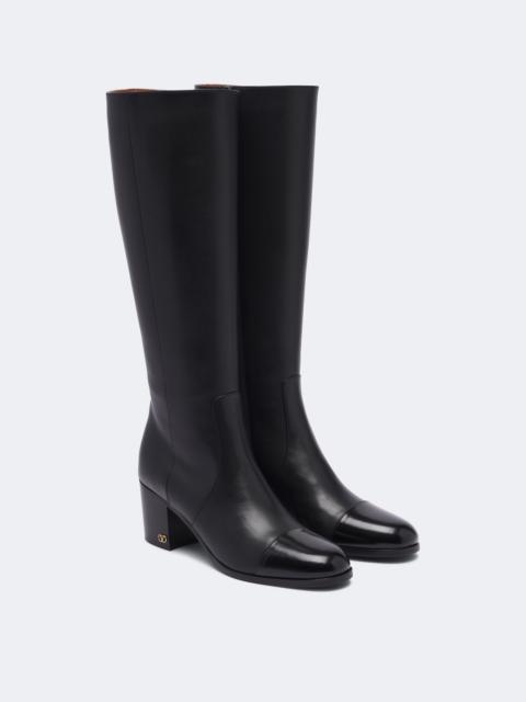 Valentino VLogo leather knee-high boots