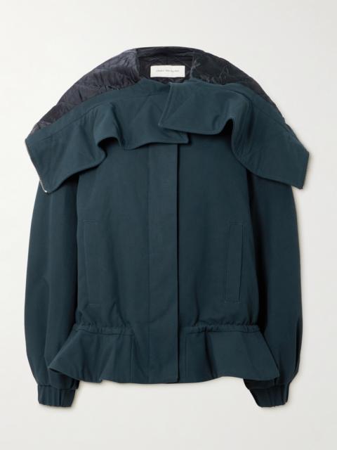 Dries Van Noten Oversized Cropped Quilted Shell-trimmed Cotton-canvas Bomber Jacket
