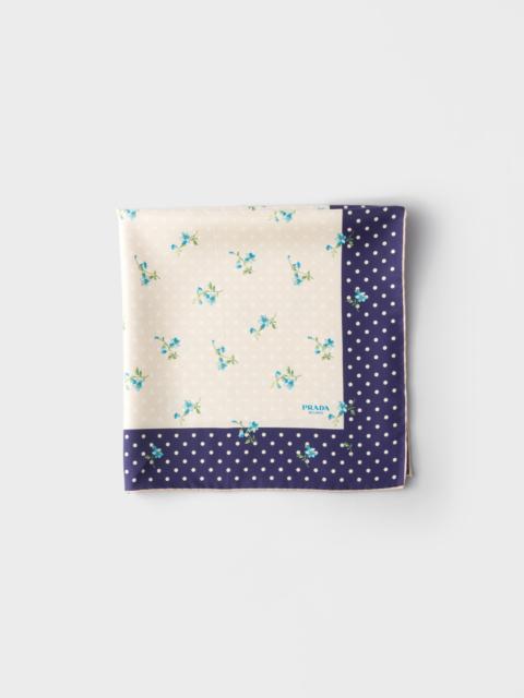 Prada Printed silk twill scarf 55