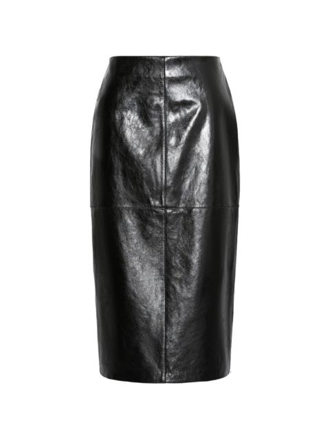 Sportmax leather midi skirt