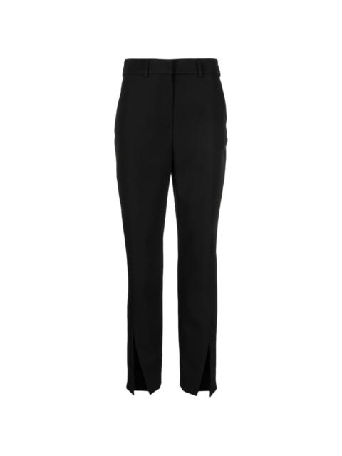 slit-detail wool trousers