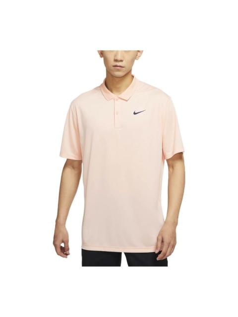 Nike Nike Dri-FIT Victory Solid Color Logo Printing Quick Dry Breathable Short Sleeve Polo Shirt Orange P