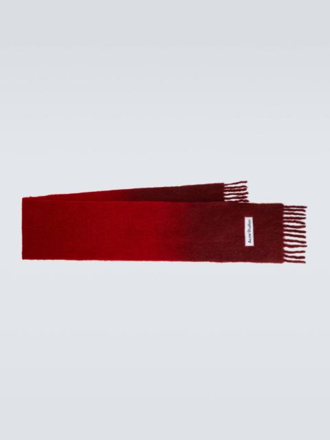 Acne Studios Logo fringed ombré scarf