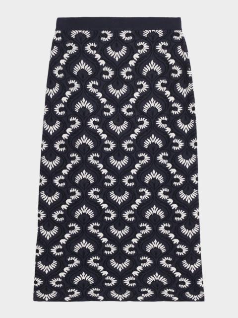 WEEKEND Max Mara Jacquard Knit Midi Pencil Skirt