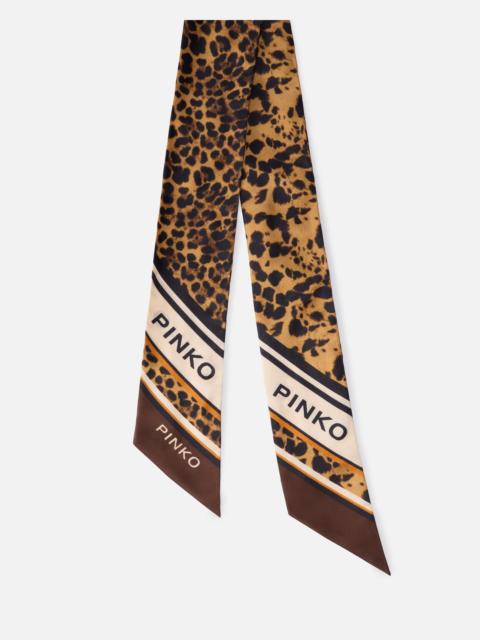 TWILLY SCARF WITH LEOPARD PRINT