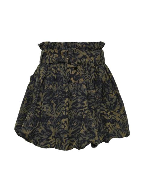 ULLA JOHNSON Penina Silk Bubble Hem Skirt