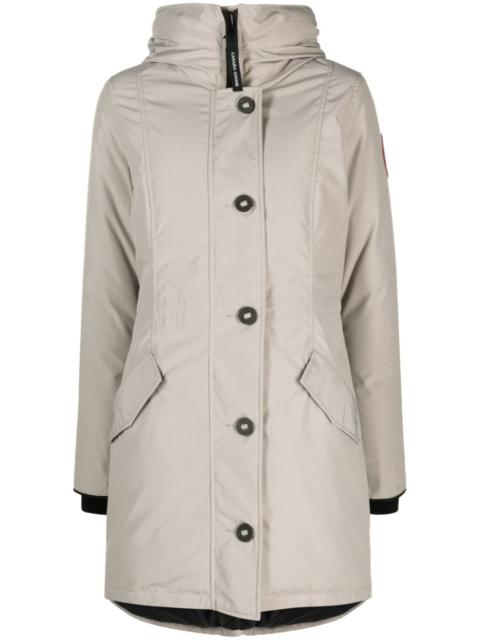 Canada Goose logo-patch hooded down coat