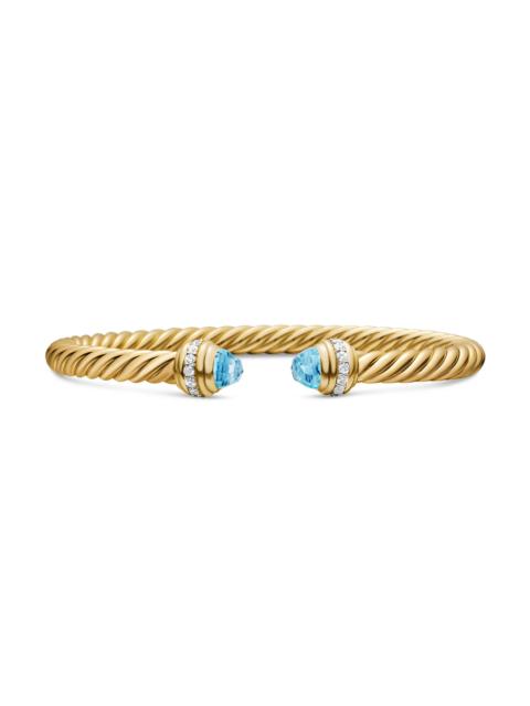 DAVID YURMAN Women's Classic Cablespira Bracelet in 18K Yellow Gold - Blue Topaz