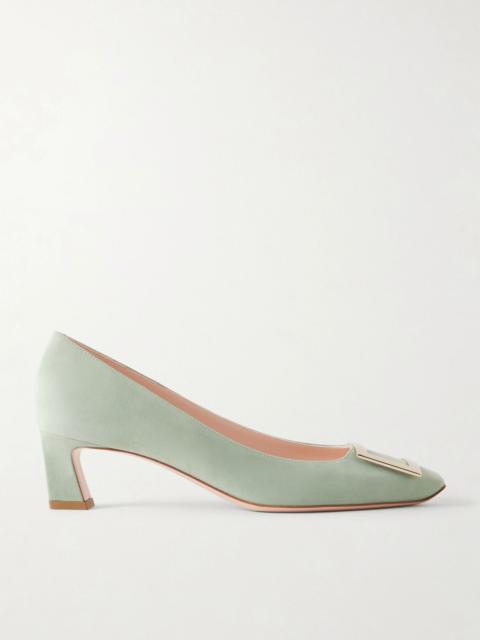 Roger Vivier Belle Vivier Trompette 45 suede pumps Mint