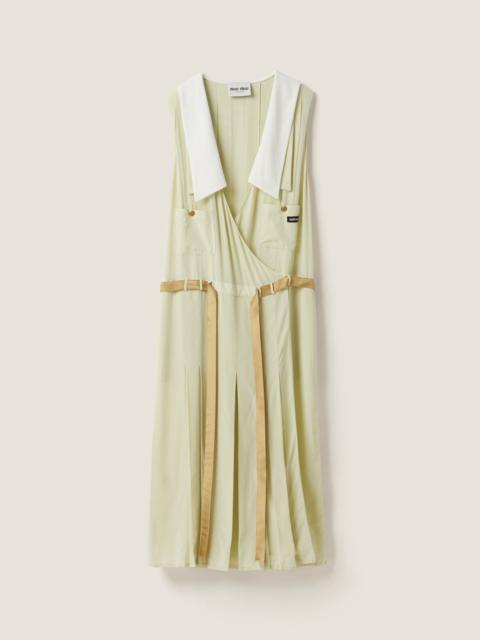 Miu Miu Garment-dyed crepe de chine dress
