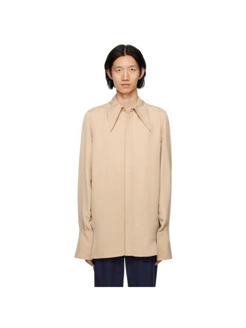 KING & TUCKFIELD Beige Spread Collar Shirt