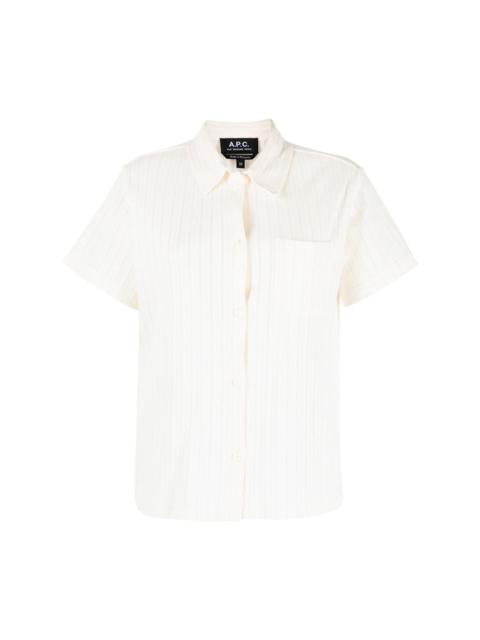 Marine openwork cotton shirt