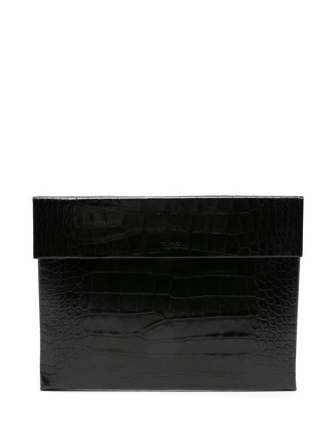 TOM FORD Tom Ford Crocodile-pattern Flap Portfolio