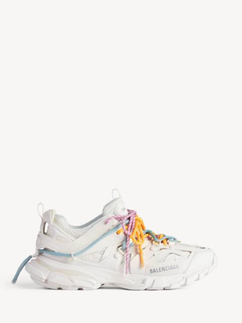 BALENCIAGA Women's Track Trail Laces Sneaker in White/orange/blue/pink