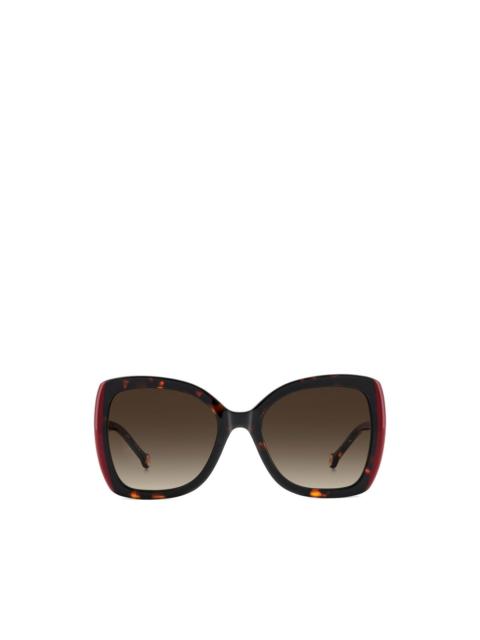 CAROLINA HERRERA tortoiseshell-effect oversized-frame sunglasses