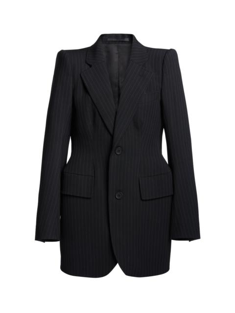BALENCIAGA Pinstriped Twill Hourglass Jacket black