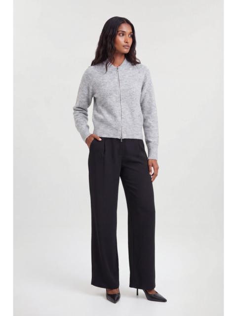 KAREN MILLEN Wool Blend Cosy Knit Bomber Jacket