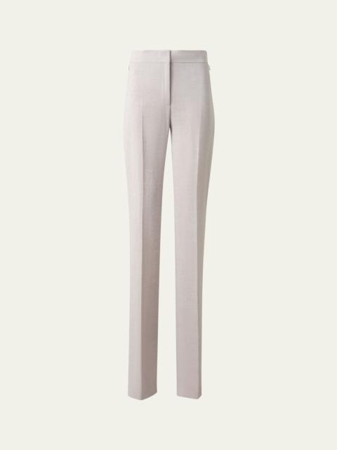 AKRIS Carl Twisted Linen Double-Face Straight-Leg Pants